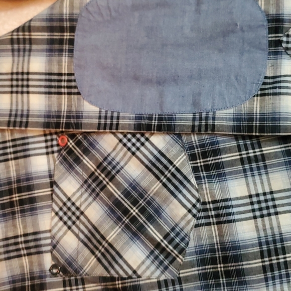 Drill Company Boys Plaid Shirt-Long Elbow Patch Sleeves-EUC-M (10/12) - Picture 4 of 9